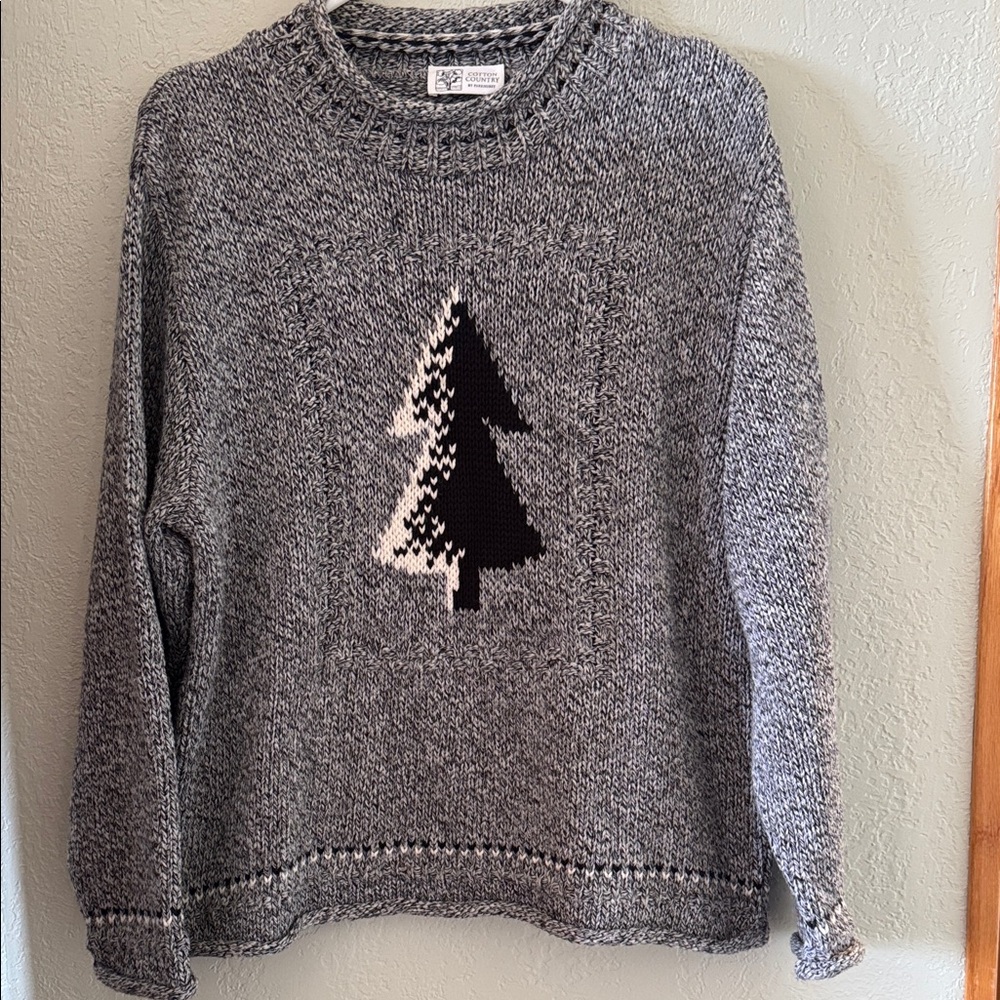 Parkhurst Gray and Black Tree Sweater in